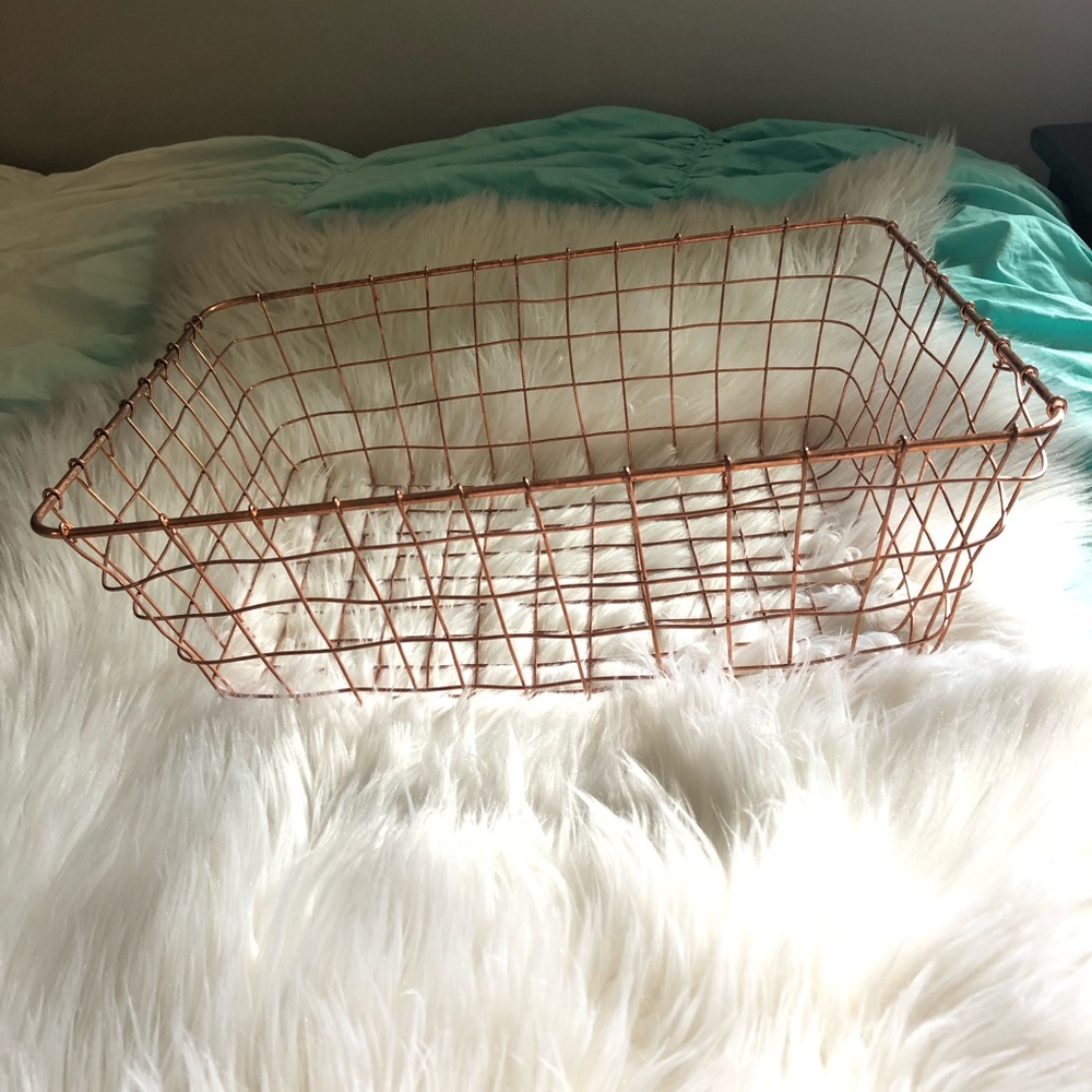 Copper/Rose colored wire basket
